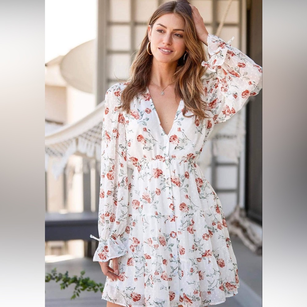 Long sleeve white Dress